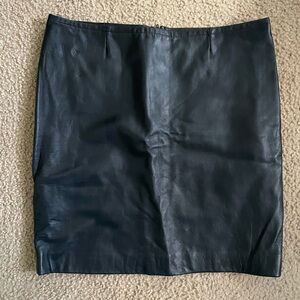 Vintage FIRENZE Santa Barbara Black Leather Skirt Sz6